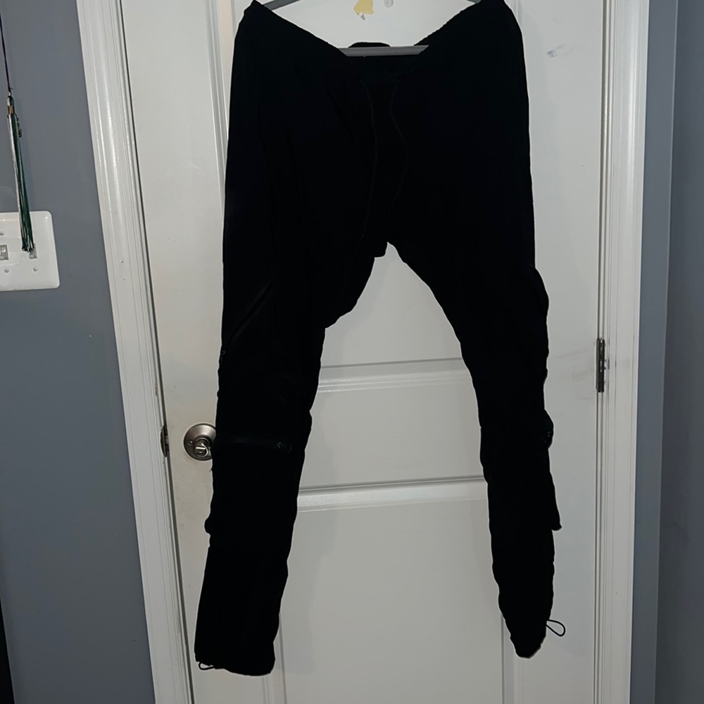 Black sweats with zippers